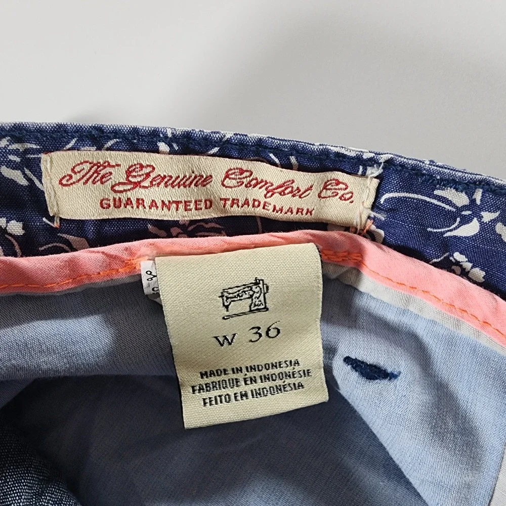 Scotch & Soda Shorts Mens 36 Brown Blue Orange Floral All Over Print Bermuda